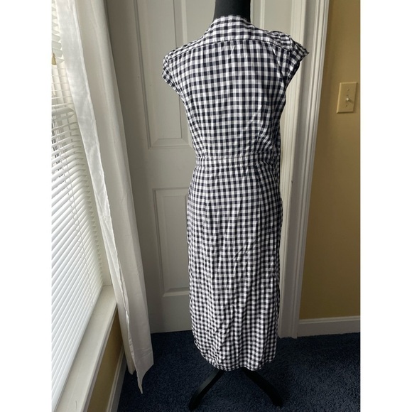 j Crew Wrap Dress Midi Black and White Buffalo Check size XXS - Picture 2 of 6